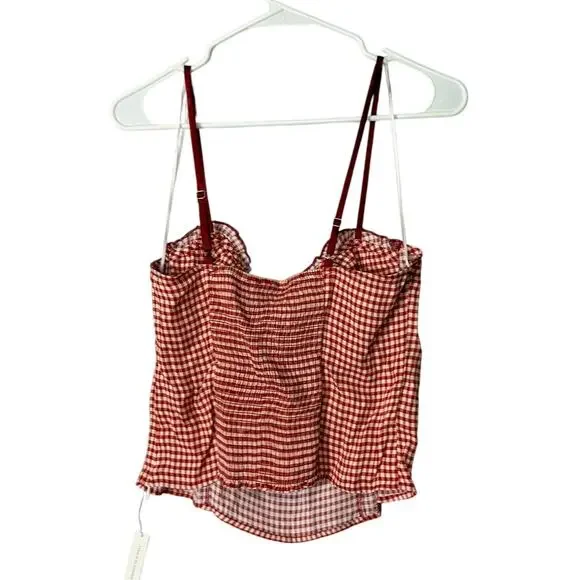 Red Gingham Spaghetti Strap Top - Picture 4 of 10
